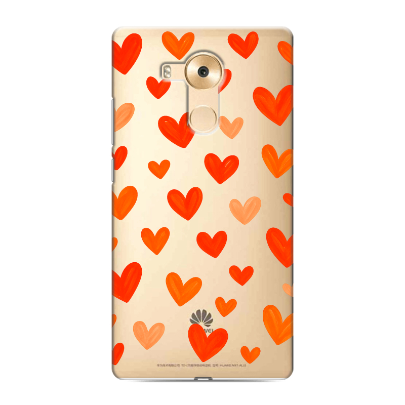 Силиконовый чехол на Huawei Mate 8 с принтом Сердечки Силиконовый чехол на Huawei Mate 8 с принтом Сердечки