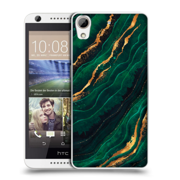 Силиконовый чехол на HTC Desire 626 с принтом Мрамор зеленое золото