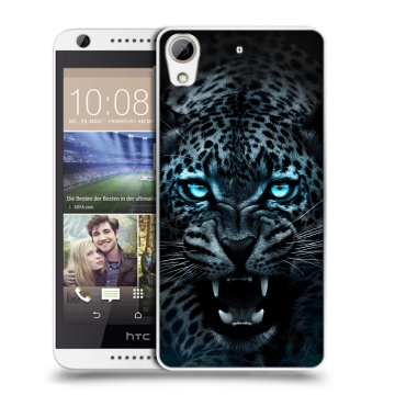 Силиконовый чехол на HTC Desire 626 с принтом Темный леопард