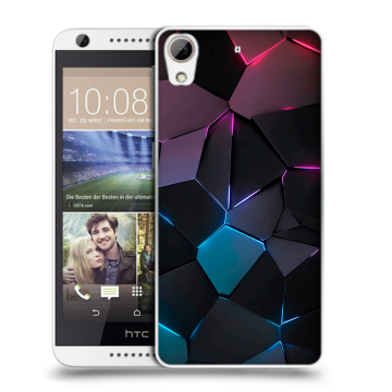 Силиконовый чехол на HTC Desire 626 с принтом Геометрия неона