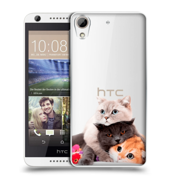 Силиконовый чехол на HTC Desire 626 с принтом Кошки
