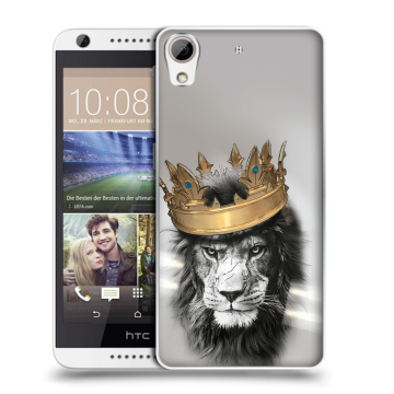 Силиконовый чехол на HTC Desire 626 с принтом Лев с короной