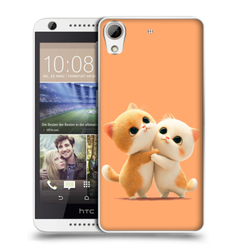 Силиконовый чехол на HTC Desire 626 с принтом Милые котики