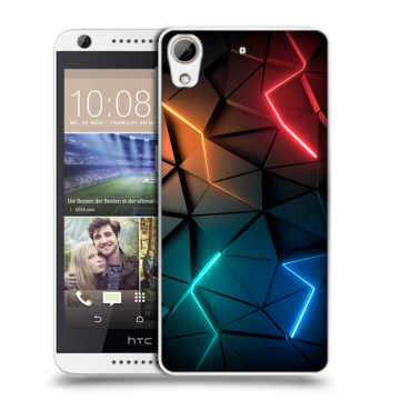 Силиконовый чехол на HTC Desire 626 с принтом Абстракция неон
