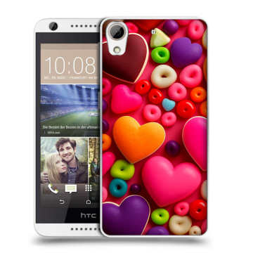Силиконовый чехол на HTC Desire 626 с принтом Сердечки Силиконовый чехол на HTC Desire 626 с принтом Сердечки