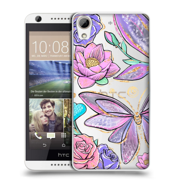 Силиконовый чехол на HTC Desire 626 с принтом Бабочки и цветы Силиконовый чехол на HTC Desire 626 с принтом Бабочки и цветы