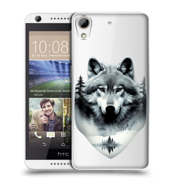 Силиконовый чехол на HTC Desire 626 с принтом Волк в лесу Силиконовый чехол на HTC Desire 626 с принтом Волк в лесу