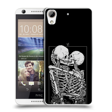 Силиконовый чехол на HTC Desire 626 с принтом Поцелуй скелетов