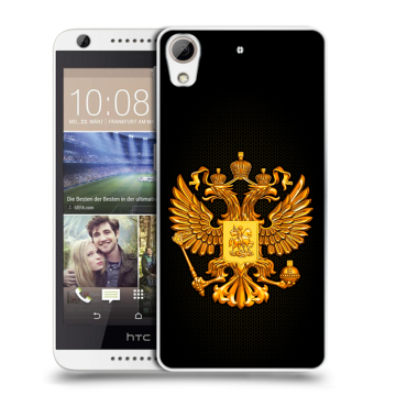 Силиконовый чехол на HTC Desire 626 с принтом Герб России желтый