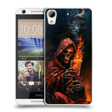 Силиконовый чехол на HTC Desire 626 с принтом Скелет и карты Силиконовый чехол на HTC Desire 626 с принтом Скелет и карты