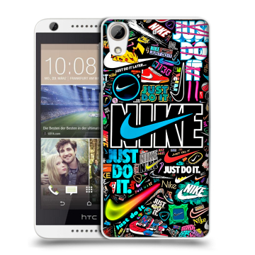 Силиконовый чехол на HTC Desire 626 с принтом найк nike черный Силиконовый чехол на HTC Desire 626 с принтом найк nike черный