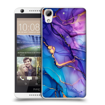 Силиконовый чехол на HTC Desire 626 с принтом синий мрамор Силиконовый чехол на HTC Desire 626 с принтом синий мрамор