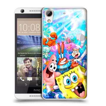Силиконовый чехол на HTC Desire 626 с принтом спанчбоб спанч боб