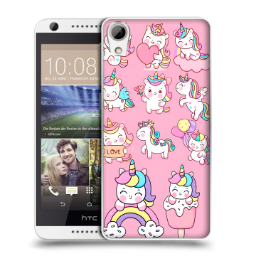 Силиконовый чехол на HTC Desire 626 с принтом Единороги и радуга Силиконовый чехол на HTC Desire 626 с принтом Единороги и радуга