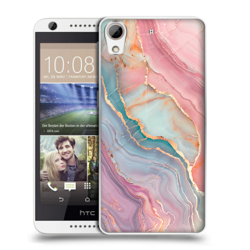 Силиконовый чехол на HTC Desire 626 с принтом розовый мрамор
