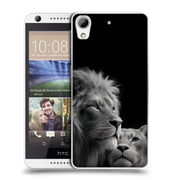 Силиконовый чехол на HTC Desire 626 с принтом Лев кошки