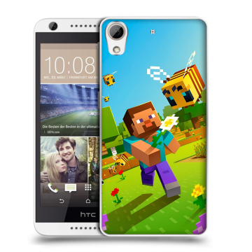Силиконовый чехол на HTC Desire 626 с принтом Майнкрафт Minecraft