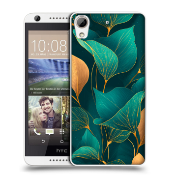 Силиконовый чехол на HTC Desire 626 с принтом Листья и золото