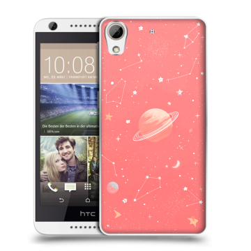 Силиконовый чехол на HTC Desire 626 с принтом Розовый космос