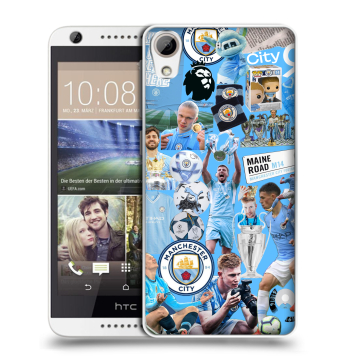 Силиконовый чехол на HTC Desire 626 с принтом Man City Манчестер Сити