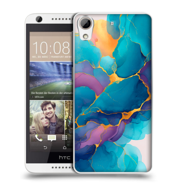 Силиконовый чехол на HTC Desire 626 с принтом Мрамор блестки