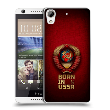 Силиконовый чехол на HTC Desire 626 с принтом Флаг Герб СССР