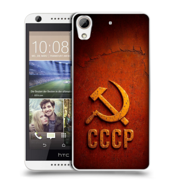 Силиконовый чехол на HTC Desire 626 с принтом Флаг Герб СССР