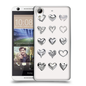 Силиконовый чехол на HTC Desire 626 с принтом Y2K сердечки Силиконовый чехол на HTC Desire 626 с принтом Y2K сердечки