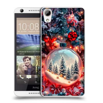 Силиконовый чехол на HTC Desire 626 с принтом Новый год