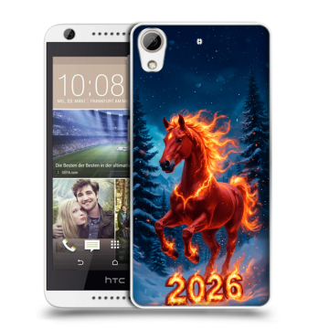 Силиконовый чехол на HTC Desire 626 с принтом Новый год коня