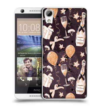 Силиконовый чехол на HTC Desire 626 с принтом Новый год