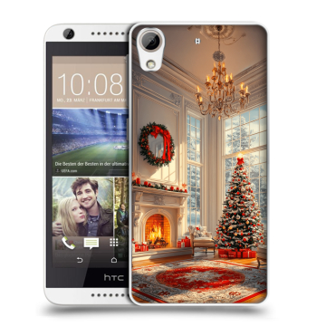 Силиконовый чехол на HTC Desire 626 с принтом Новый год