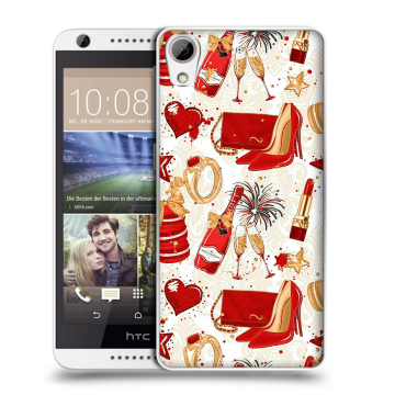 Силиконовый чехол на HTC Desire 626 с принтом Новый год