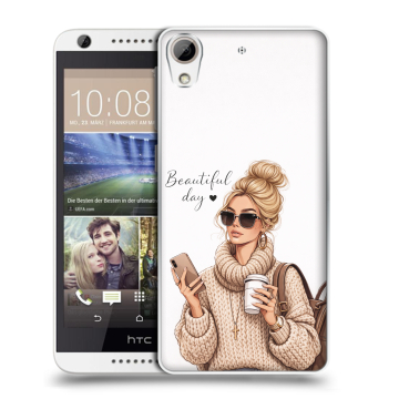 Силиконовый чехол на HTC Desire 626 с принтом женский