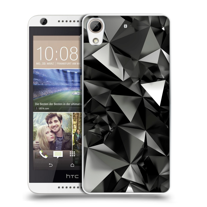 Силиконовый чехол на HTC Desire 626 с принтом Черные кристаллы Силиконовый чехол на HTC Desire 626 с принтом Черные кристаллы