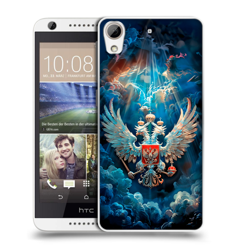 Силиконовый чехол на HTC Desire 626 с принтом Герб флаг России Силиконовый чехол на HTC Desire 626 с принтом Герб флаг России