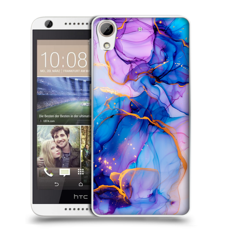 Силиконовый чехол на HTC Desire 626 с принтом синий мрамор Силиконовый чехол на HTC Desire 626 с принтом синий мрамор