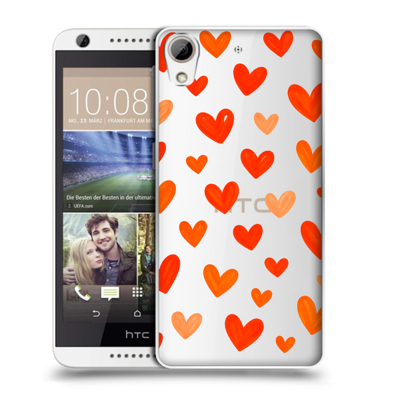 Силиконовый чехол на HTC Desire 626 с принтом Сердечки Силиконовый чехол на HTC Desire 626 с принтом Сердечки