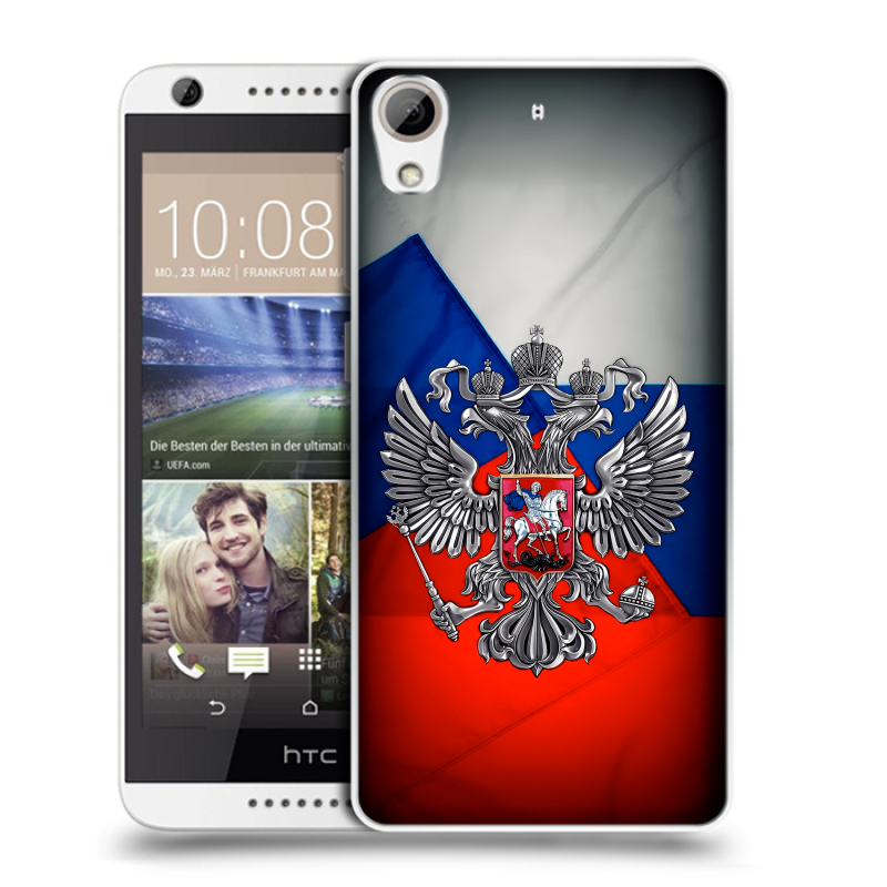 Силиконовый чехол на HTC Desire 626 с принтом Флаг России Силиконовый чехол на HTC Desire 626 с принтом Флаг России