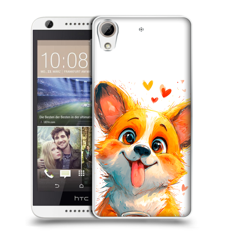 Силиконовый чехол на HTC Desire 626 с принтом корги Силиконовый чехол на HTC Desire 626 с принтом корги