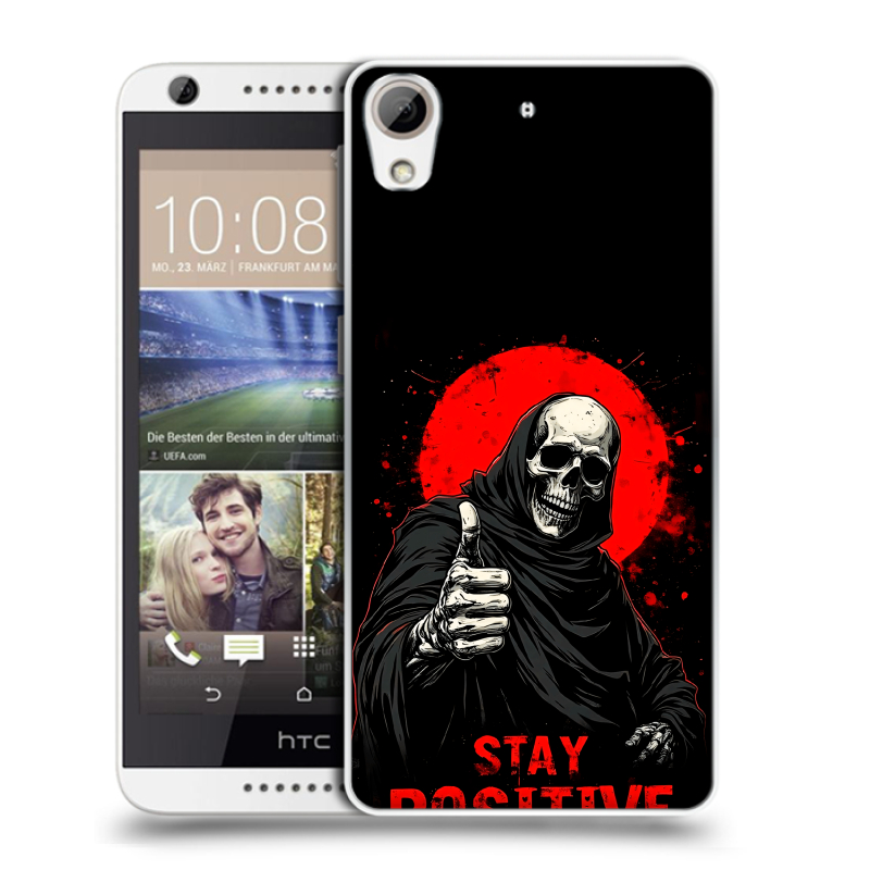 Силиконовый чехол на HTC Desire 626 с принтом смешной скелет Силиконовый чехол на HTC Desire 626 с принтом смешной скелет