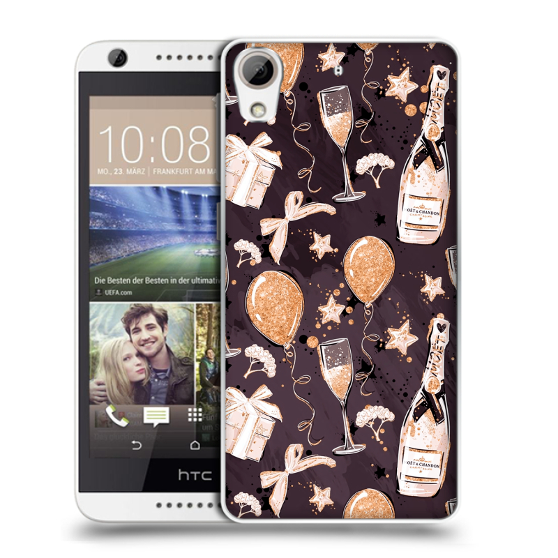 Силиконовый чехол на HTC Desire 626 с принтом Новый год Силиконовый чехол на HTC Desire 626 с принтом Новый год