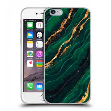 Пластиковый чехол на Iphone 6s с принтом Мрамор зеленое золото
