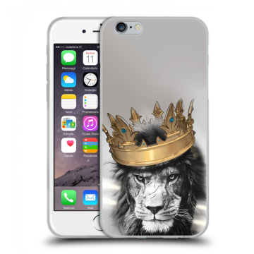 Пластиковый чехол на Iphone 6s с принтом Лев с короной