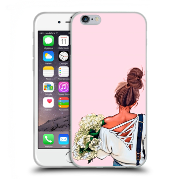 Пластиковый чехол на Iphone 6s с принтом Девушка и букет