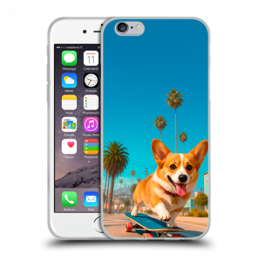 Пластиковый чехол на Iphone 6s с принтом Корги на скейте Пластиковый чехол на Iphone 6s с принтом Корги на скейте