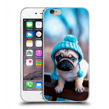 Пластиковый чехол на Iphone 6s с принтом Мопс в шапке Пластиковый чехол на Iphone 6s с принтом Мопс в шапке