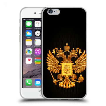 Пластиковый чехол на Iphone 6s с принтом Герб России желтый Пластиковый чехол на Iphone 6s с принтом Герб России желтый