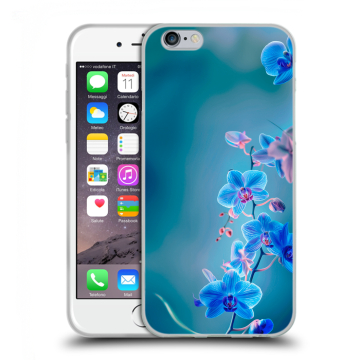 Пластиковый чехол на Iphone 6s с принтом Голубые цветы Пластиковый чехол на Iphone 6s с принтом Голубые цветы