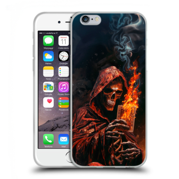 Пластиковый чехол на Iphone 6s с принтом Скелет и карты Пластиковый чехол на Iphone 6s с принтом Скелет и карты